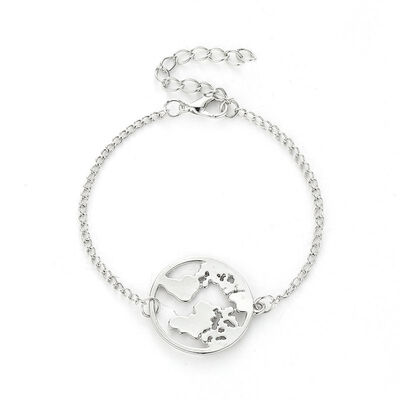 

Trendy Bracelet Women Simple Creative Map Pendant Bracelet Jewelry Valentines Day Gift