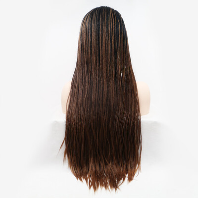 

Dolago Long Braided Hair Synthetic Lace Front Wigs Micro Braids Free Part Heat Resistant for Women