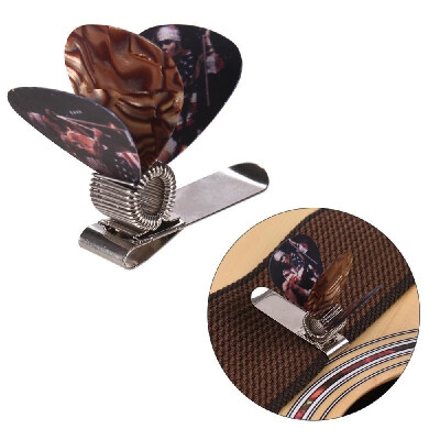 

Universal Guitar Picks Holder Clip Metal with 3pcs PicksGuitar Picks Random Delivery