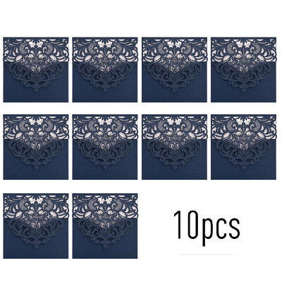 

10pcs Pearl Paper Floral Invitation Cards Invitation Holders with Blank Inner Sheet for Wedding Birthday Party Anniversary