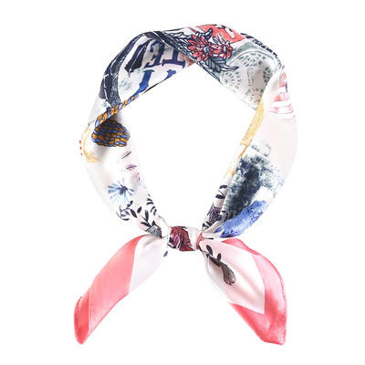 

Vintage Women Silk Shawl Floral Print Square Scarf Neck Hair Tie Band Gift