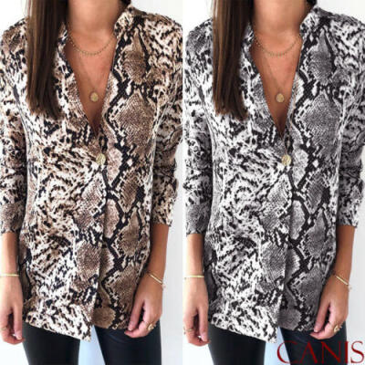 

Women Animal Print Blouse Long Sleeve Fashion Ladies T-Shirt Oversize Loose Top