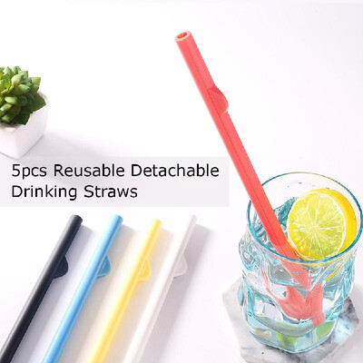 

5pcs Reusable Drinking Straws Cocktail Straws Detachable Straw Portable Drinking Straws for Yeti