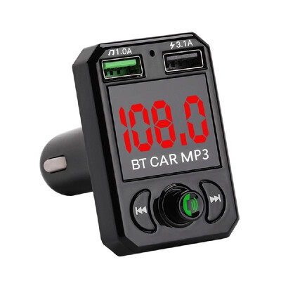 

BT FM Transmitter Wireless Audio Adapter Receiver Music Player with Mobile Phone Charger Hand-Free Player