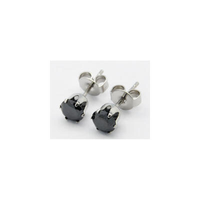 

Cubic Zirconia Ear Studs with Stainless Steel Base Black about 3mm wide 13mm long 07mm thick