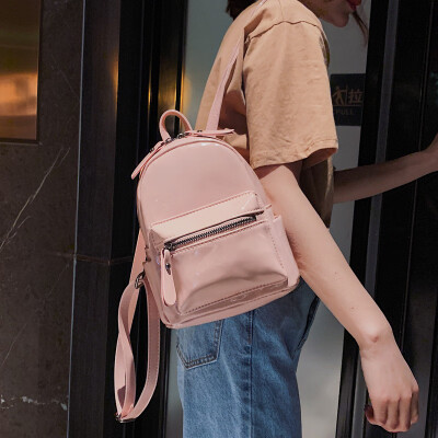 

Ins foreign gas shoulder bag 2019 summer new patent leather simple wild high quality fashion mini backpack