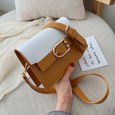 

Tailored Womens Fashion Rivet Pure-Colour Cover Retro Shoulder Bag Flap Bag