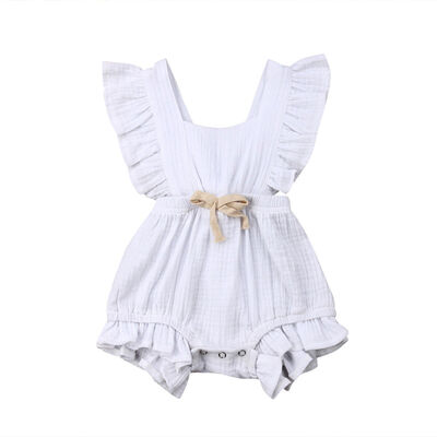 

Newborn Baby Girls Ruffle One-Pieces Romper Bodysuit Jumpsuit Outfits Sunsuit