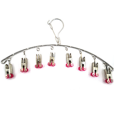 

JINLING Stainless steel windproof folding hanger 8 clips Home 10649