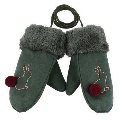 

Cute Children Boys Girls Winter Warm Cartoon Print Velvet Casual Gloves
