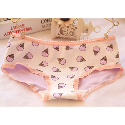 

Womens Briefs Korea-based Ice Cream Cute Panties Low-rise Lace Underwear