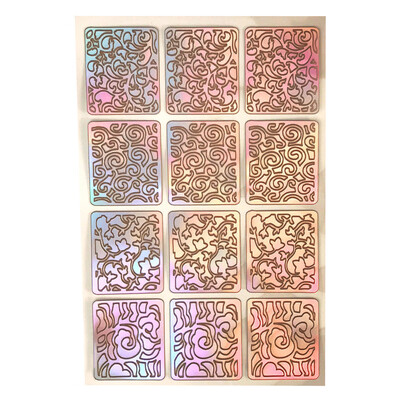 

Toponeto 3Sheets New Nail Hollow Irregular Grid Stencil Reusable Manicure Stickers