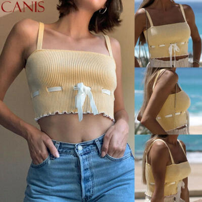 

US Womens Tank Top Bustier Bra Vest Crop Top Bralette Blouse Singlet T-Shirts