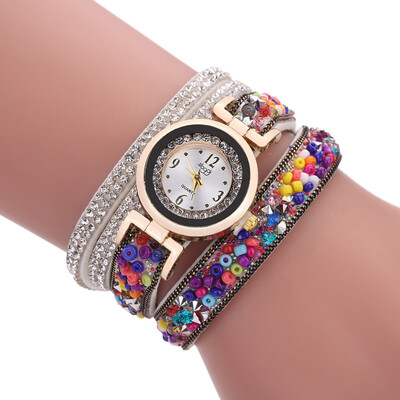 

Explosion models colorful stone winding female bracelet watch diamond winding ladies quartz watch