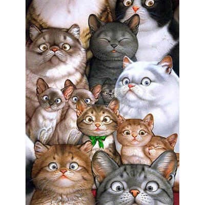 

5D DIY Diamond Painting Cat Cross Stitch Embroidery Mosaic Kit Needlework