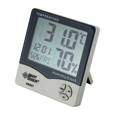 

Smart Sensor AR807 Digital Hygrometer Thermometer Humidity Temperature Meter Tester Weather Station with Calendar & Clock Alarm