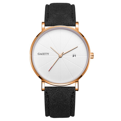 

Gobestart Fashion Simple Simple Casual Calendar Business Leather With Strap Mens Watch