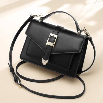 

Shark VISHARK cowhide handbag Korean version of the wild Messenger bag shoulder bag fashion handbag ladies bag tide JD9051015S1A black