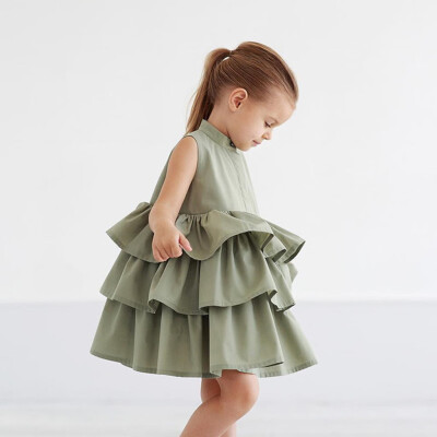 

Toddler Kids Baby Girls Party Dress Sleeveless Cake Ruffled Tutu Bubble Dress