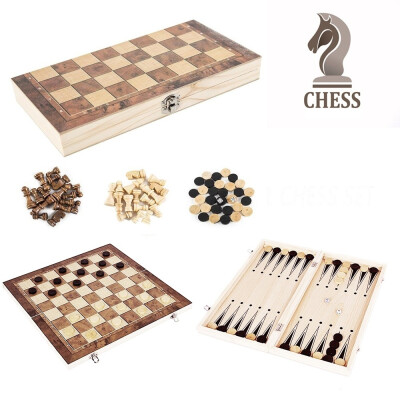 

3in1 Foldable Chess Kit Chess Board Schaken Backgammon Draughts