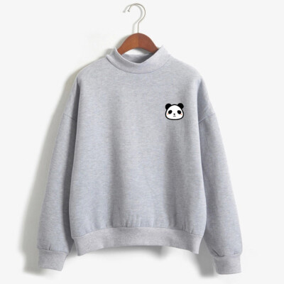 

Starmoon Women O-Neck Solid Color Panda Pattern Long Sleeve Plus Velvet Sweatshirt