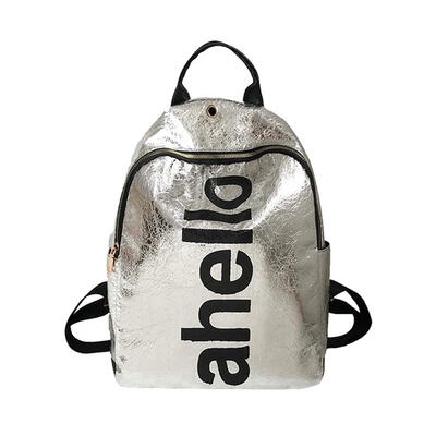 

Fashion Women Preppy Letter Print PU Backpack School Bags Shoulder Bag