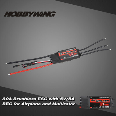 

Original Hobbywing SKYWALKER 80A 26S Brushless ESC Electronic Speed Controller with 5V5A BEC Program for Airplane