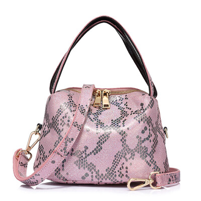 

REALER brand new arrival women serpentine genuine leather handbag ladies shoulder bag fashion women small totes small hobos bag
