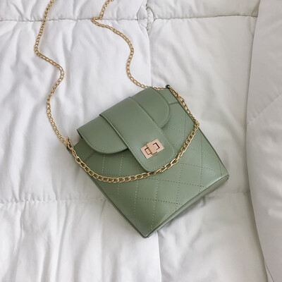 

Small fragrance style rhombic chain bag female 2019 new wave Korean version of the simple wild single shoulder slung bucket bag