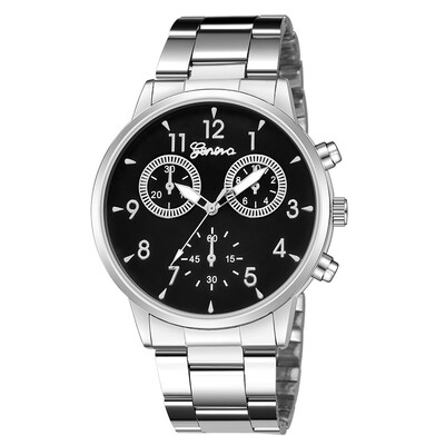 

Gobestart Fashion Geneva Women Stainless steel Watch Leisure Ladies quartz wristwatch