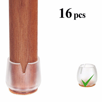 

Outdoor Chair Leg Floor Protectors with Felt Furniture Pads Chair Glides Feet Caps Tips 16 Pack Round