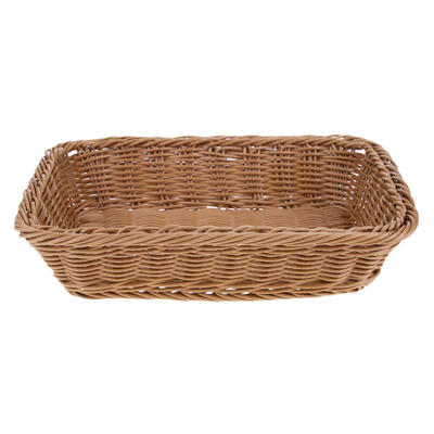 

Square Imitation Rattan Woven Wicker Basket Bread Food Fruits Container