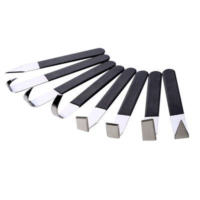 

8 Pcs Stainless Steel Pottery Clay Sculpture Carving wRubber Handle