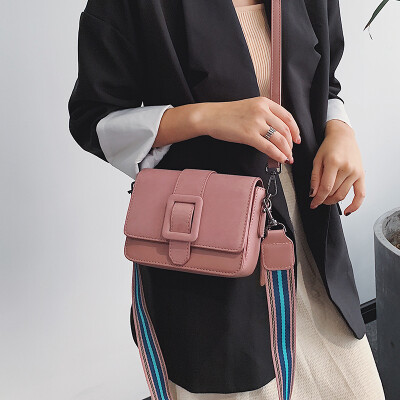 

Autumn bag female 2019 new Korean fashion texture matte wild wide shoulder strap shoulder Messenger bag small square bag