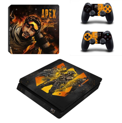 

new Apex Legends vinyl Decal Skin Sticker For Sony Playstation 4 PS4 slim Console 2Pcs Controller Film Stickers
