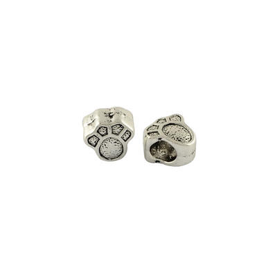 

Tibetan Style Paw Print European Beads Cadmium Free & Nickel Free & Lead Free Large Hole Beads Dog Palm Antique Silver