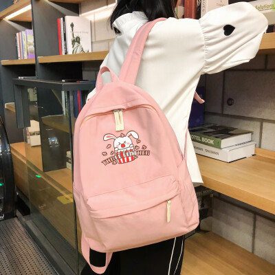 

Gugugan Girls schoolbag Korean version of senior high school students backpack Sen Department of Canvas Ins Shoulder Bag Girl