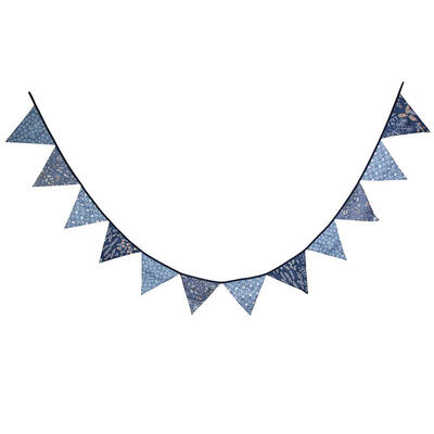 

12 Flags 32m Nordic Style Printed Cotton Bunting Pennant Wedding Decor