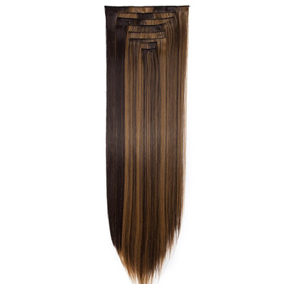 

8Pcs 18 Clips 17-26 Inch Curly Straight Full Head Clip In On Hair Extensions Women Lady Hairpiece