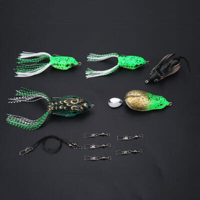 

Greensen 13Pcs Lure Bait Single And Double Hook Snakehead Frog 5 Include The Pin Lead