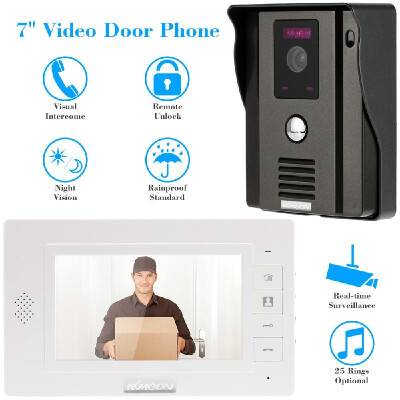 

KKmoon® 7" Video Door Phone Intercome Doorbell Remote Unlock Night Vision Rainproof Security CCTV Camera Home Surveillance TP01H-1