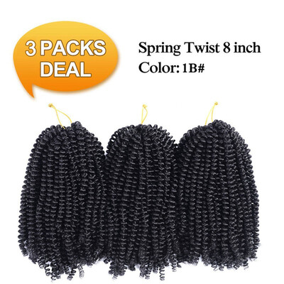 

3 Pack Spring Twist Ombre Colors 110g Fluffy Soft Jamaican Bounce Crochet Braids Kanekalon Synthetic Braiding Kinky Curl Hair Exte