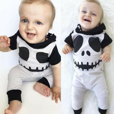 

Newborn Baby Boy Cotton Clothes Ghost Imp Hooded Romper Jumpsuit Bodysuit Outfit