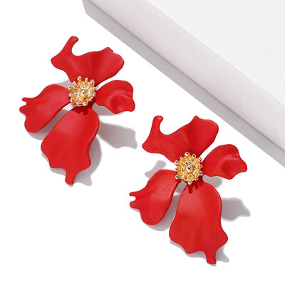 

Statement Big Flower Earrings For Women New Fashion Sweet Plant Drop Earrings Femme Brinco Temperament Wholesale Korean Jewelry
