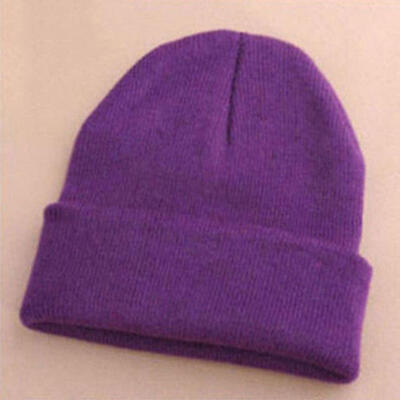 

Fashion Men\s Women Solid Color Beanie Knitted Hip-Hop Winter Warm Dance Hat