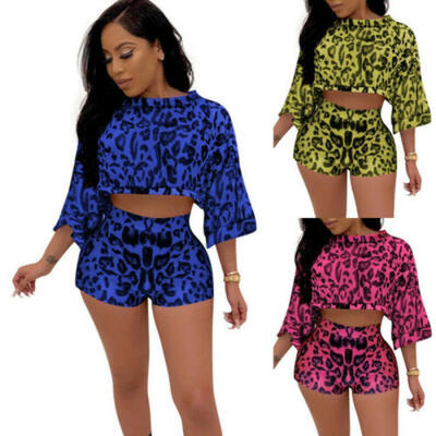

Women 34 Sleeve Casual 2 Piece Set Summer Romper Losse Top Shorts Outfits UK