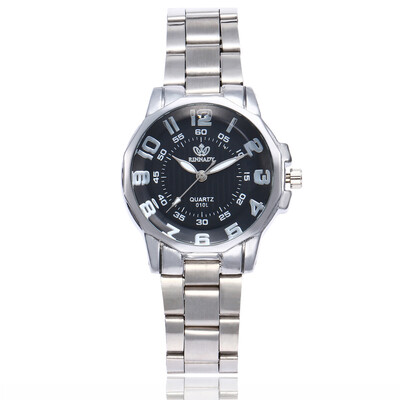 

New alloy steel belt ladies watch digital double scale