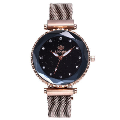 

2019 Fashion Diamond Watch For Women Luxury Ladies Steel Mesh Magnet Starry Sky Quartz Wristwatches Women Clock Reloj Mujer New