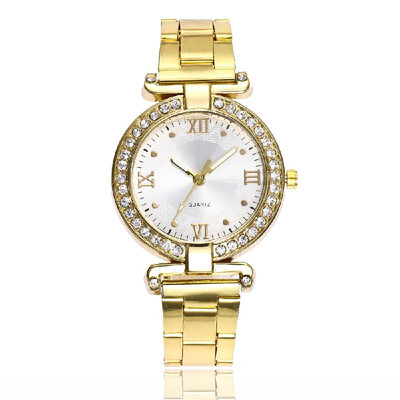 

Fashion Diamond Watch Number Scale Heart Quartz Watch Alloy Band for Women Decoration