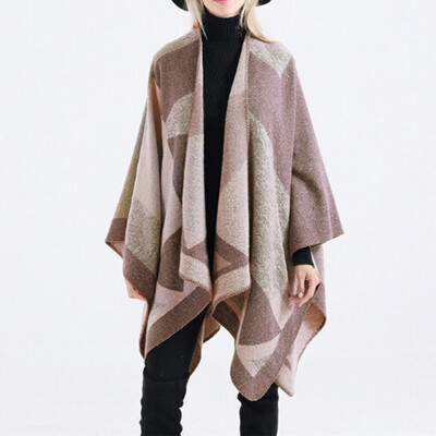 

Roseonmyhand Fashion Women Blanket Oversized Tartan Coat Wrap Plaid Cozy Shawl